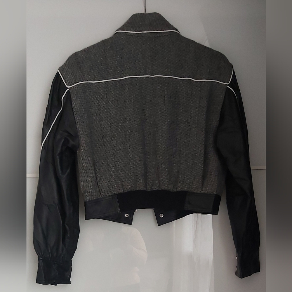 Lamarque Wool & Leather Cropped Jacket - Picture 2 of 15